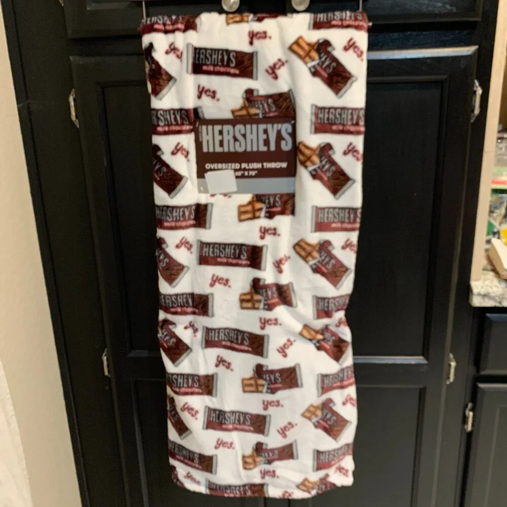 Chocolate Hershey Plush Throw Plush Candy Oversized NWT